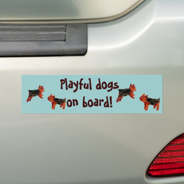 Terrier Cute Dog Art Custom Bumper Sticker (On Car)