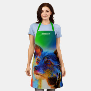 Terrier Dog Face Art Personalized Apron