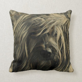 Terrier dog face throw pillow