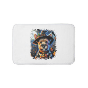 Terrier Dog Halloween Square Bath Mat