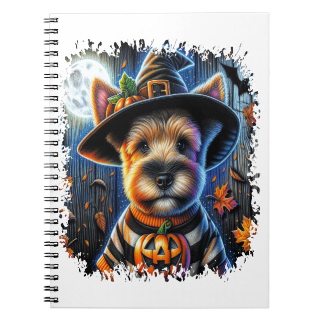 Terrier Dog Halloween Square Notebook (Front)