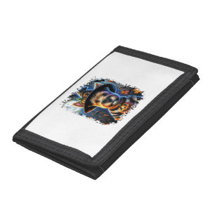 Terrier Dog Halloween Square Trifold Wallet