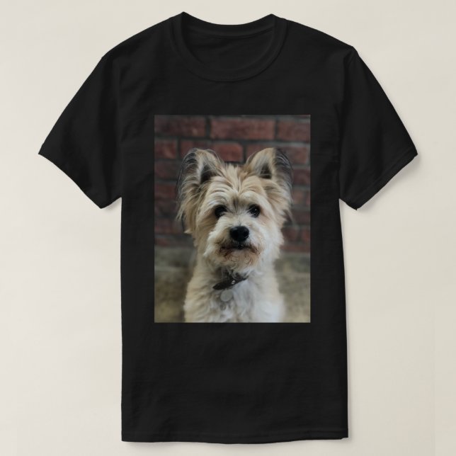 Terrier Dog Photo Personalize Cotton T-Shirt (Design Front)