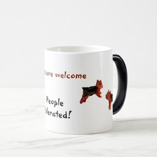 Terrier Dogs Are Welcome Funny Color Morph Mug (Front Right)
