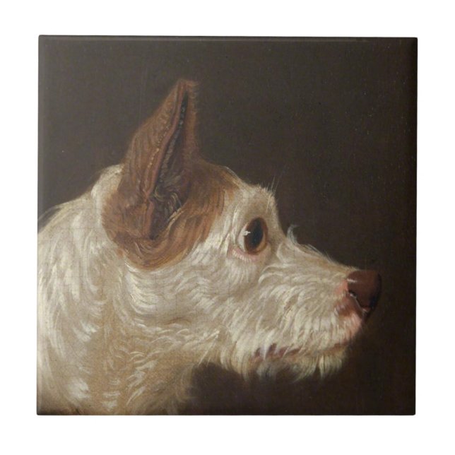 Terrier Dog's Head (by James Ward) Ceramic Tile (Front)