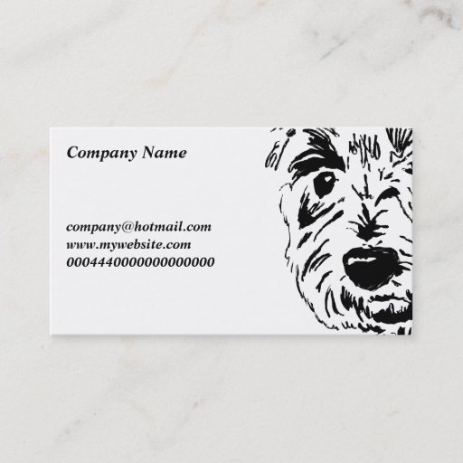 Customizable Terrier Face, Company Name, Business Card Template