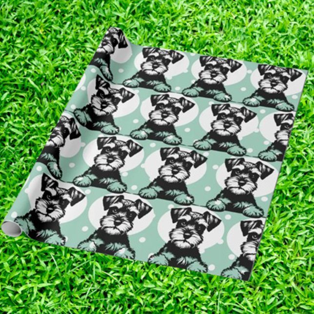 Terrier Green  Wrapping Paper (Wrap your gifts with love using Terrier Green Wrapping Paper. Charming terrier designs add a special)