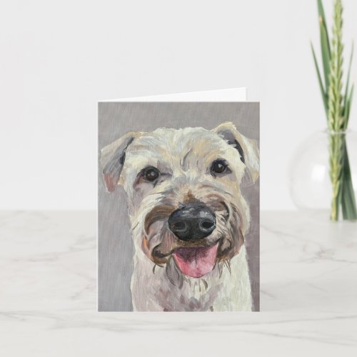 Terrier Hand_Painted on Canvas Note Card
