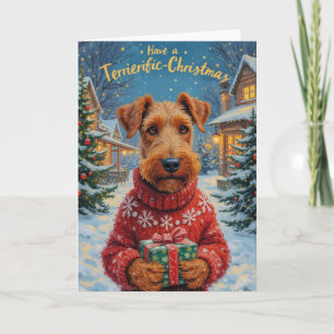 Terrier-ific Airedale Terrier Christmas Greeting Card