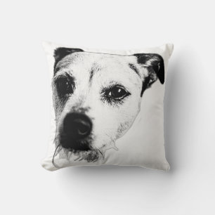 Terrier Mix Close‑Up Art Throw Pillow