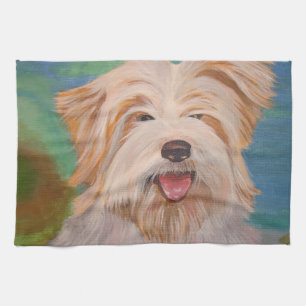 Terrier Portrait Cute Pet Dog Art Towel