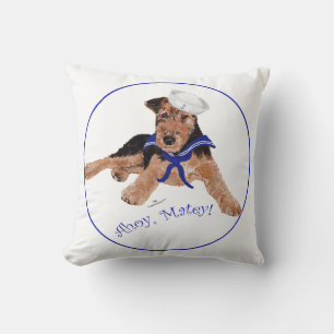 Terrier Sailor Boy Throw Pillow