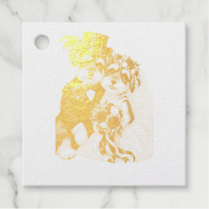 Terrier Wedding Design Foil Favor Tags