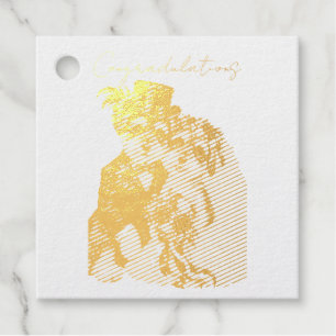 Terrier Wedding Design Foil Favor Tags