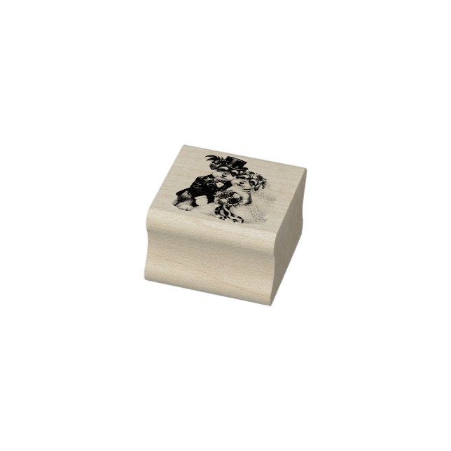Terrier Wedding Design Rubber Stamp (Stamp)