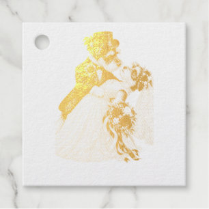 Terrier Wedding Dipping the Bride Foil Favor Tags