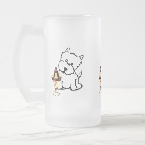 Terriers and Cream Frosted Glass Beer Mug