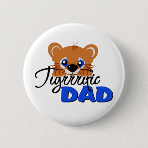 Terrific Dad Cute Tiger Pinback Button