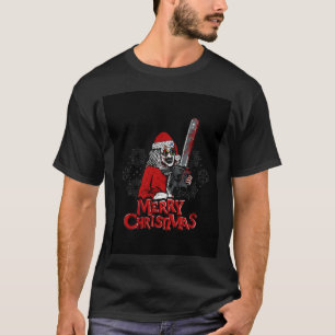 Terrifier Chainsaw Santa Claus Horror Fan Art T-Shirt