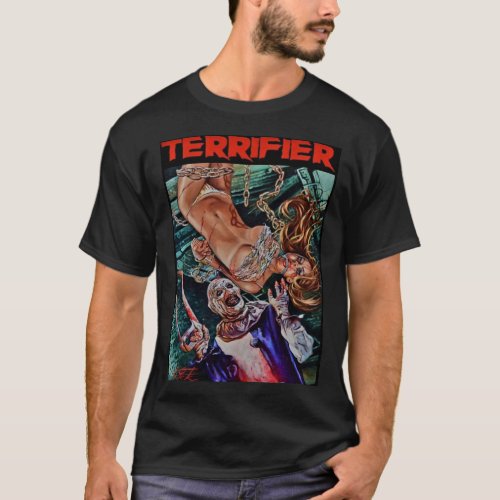 Terrifier movie horror art the clown 162 T_Shirt