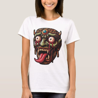 Terrifying Ancient Mask with Spooky Expressions - T-Shirt