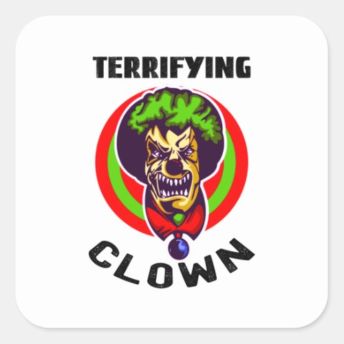 Terrifying Clown Clowncore Square Sticker