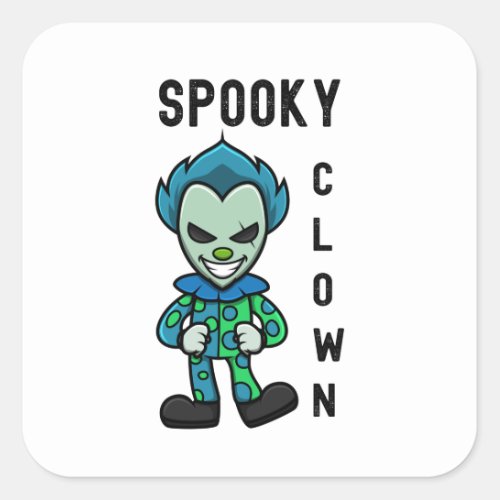Terrifying Clown Clowncore Square Sticker