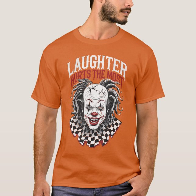 Terrifying Clown Face Killer Clown Costume Horror  T-Shirt (Front)