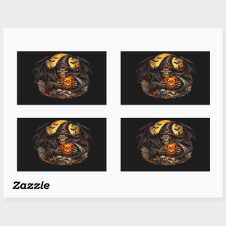 💀🎃 Terrifying Grim Reaper Halloween – Dark Horro Rectangular Sticker