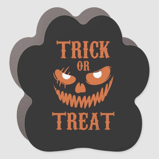 Terrifying Halloween Face Trick Treat Dark Spooky  Car Magnet (Front)