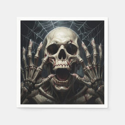 Terrifying Skull Scream Halloween Party Horror Napkins