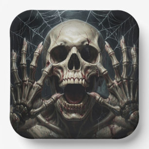 Terrifying Skull Scream Halloween Party Horror Paper Plates