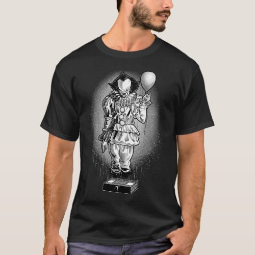 Terrifying Two_tone Vintage Dancing Clown Poster T_Shirt