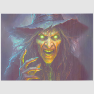 Terrifying Witch Glowing Eyes – Horror Halloween Tissue Paper