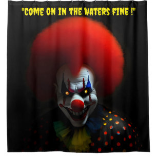 Terrifyingly Funny Scary Clown Horror Gag Custom Shower Curtain