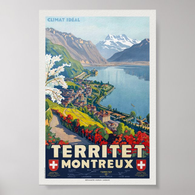 Territet Montreux Vintage Poster 1924 (Front)