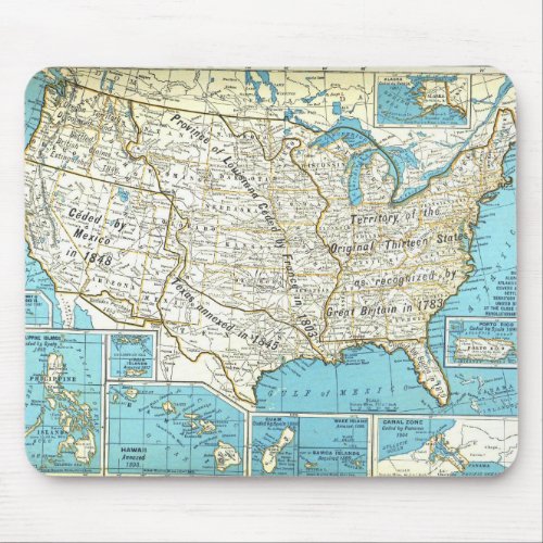 Territorial Acquisitions of the United States Map Mouse Pad