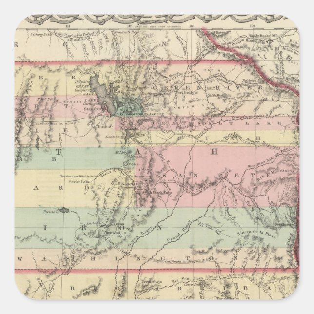 Territories of New Mexico and Utah Square Sticker (Front)