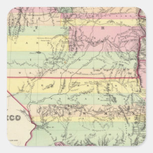 Territories Of New Mexico and Utah Square Sticker
