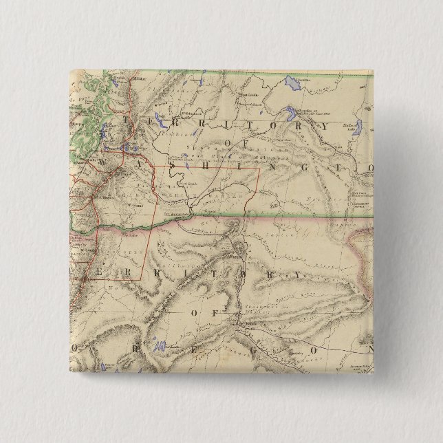 Territories of Washington and Oregon Button (Front)