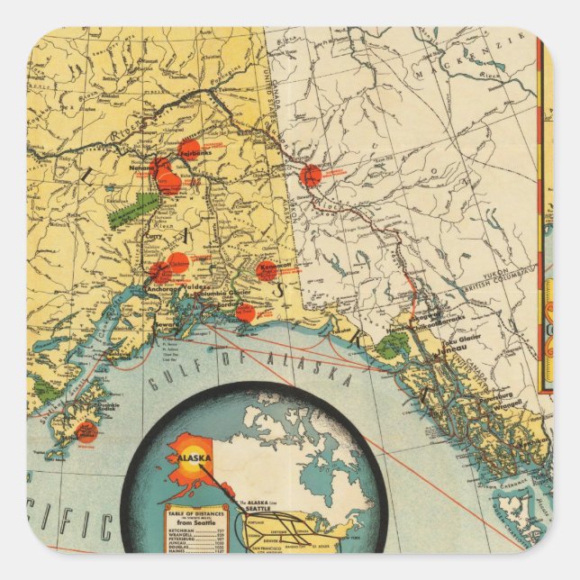 Territory of Alaska Square Sticker (Front)