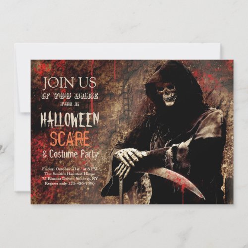 Terror Halloween Party Invitations
