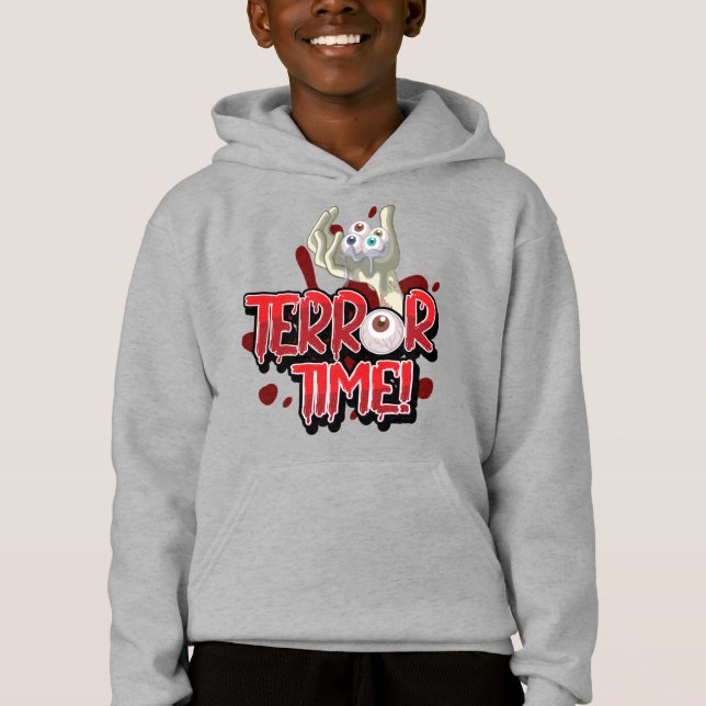 Terror Time Zombie Hand with Eyeballs  Hoodie (Front)