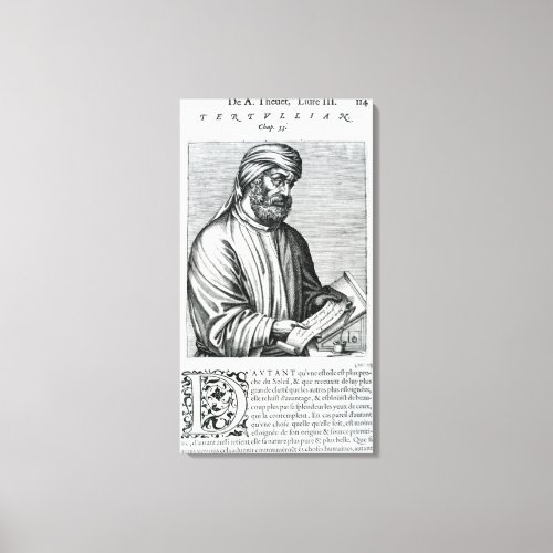 Tertullian illustration from Andre Thevets Canvas Print