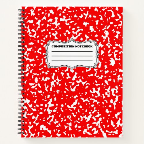 Tesimart  Red Design Spiral Composition Notebook 