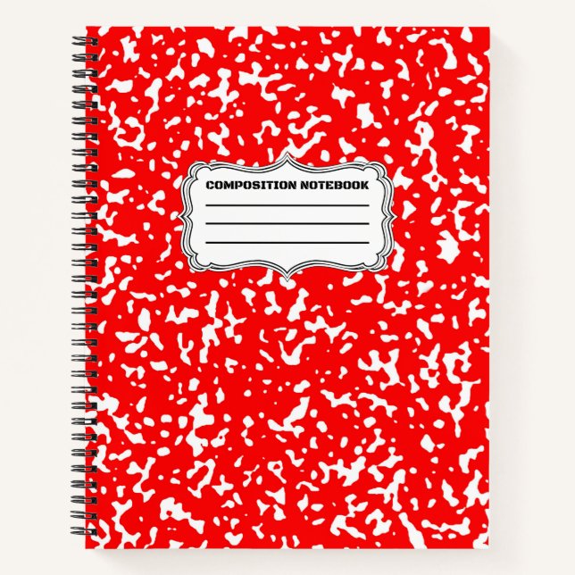 Tesimart | Red Design Spiral Composition Notebook  (Front)