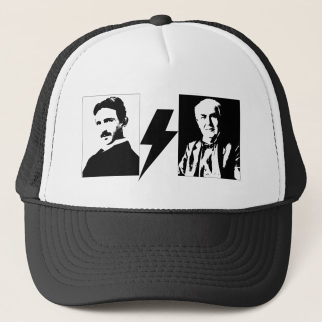 Tesla and Edison - the Original AC/DC. Trucker Hat (Front)