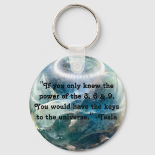 Tesla and the power of 3 6 9 numerology keychain