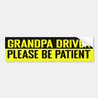 tesla bumper Grandpa driver please be patient Stic Sticker