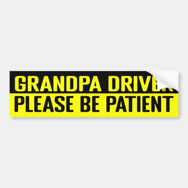 tesla bumper Grandpa driver please be patient Stic Sticker (Front)